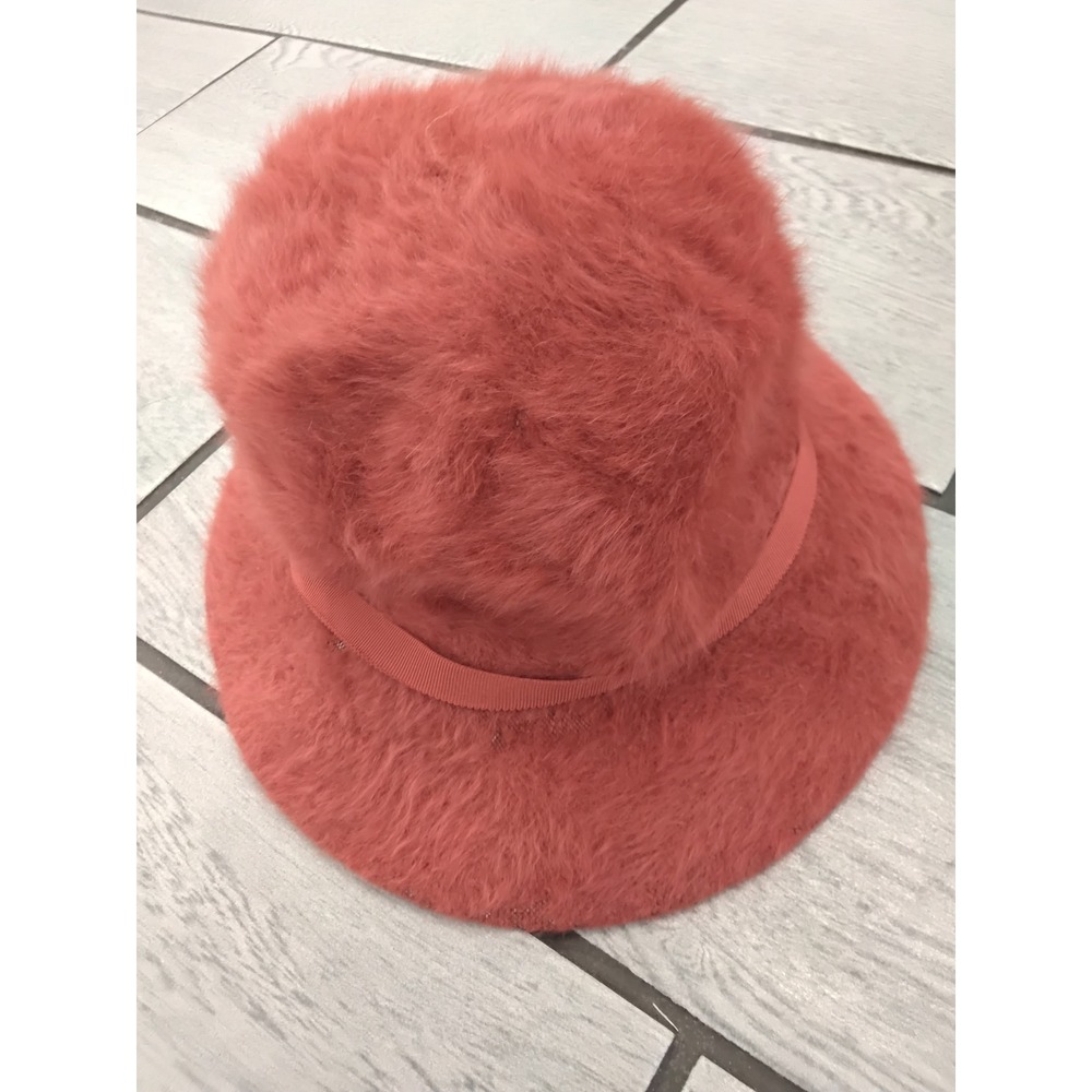 Vintage Kangol Design Angora‎ Rabbit Hair Bucket Hat Made in England Orange Rust
